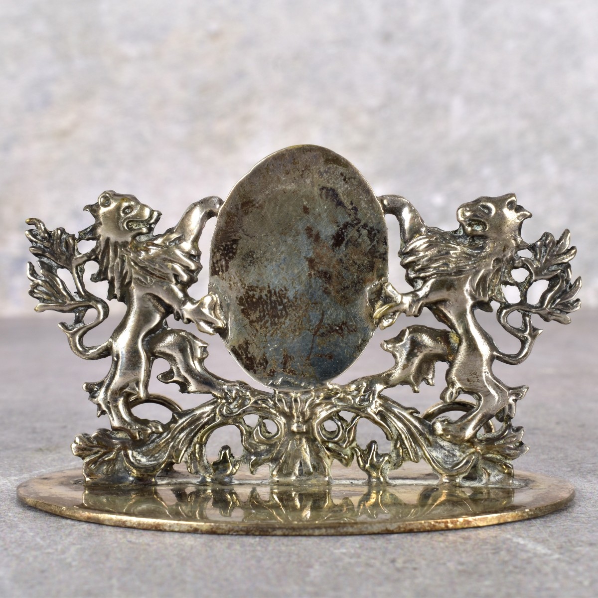 Gump's Sillver Plated Lion Place Card Holders