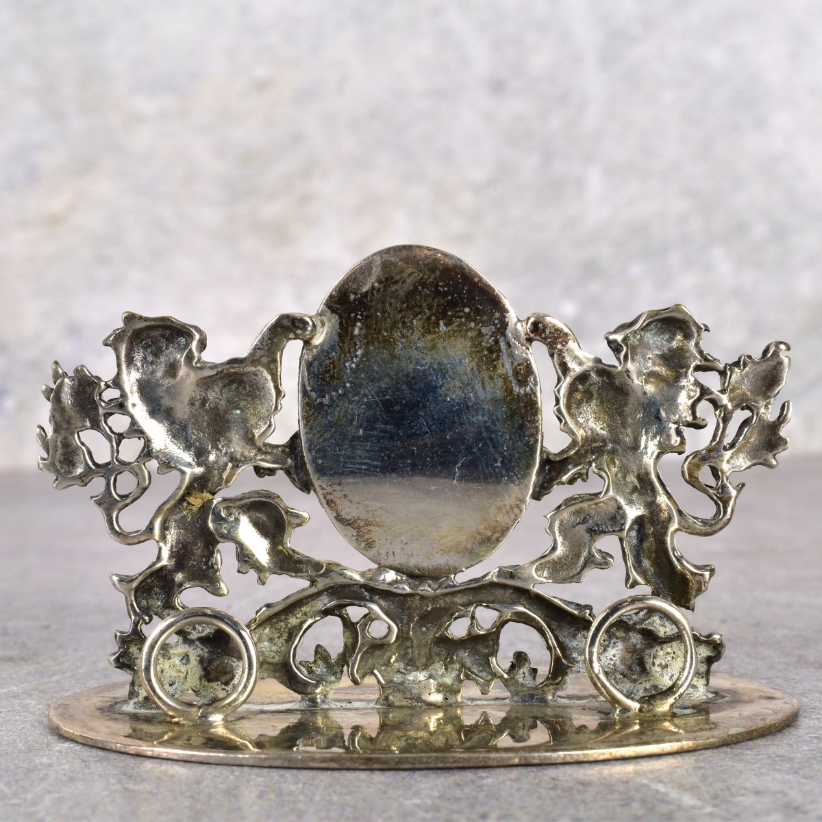 Gump's Sillver Plated Lion Place Card Holders