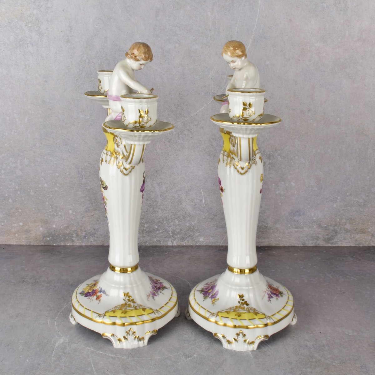 KPM German Porcelain Putti Candelabra