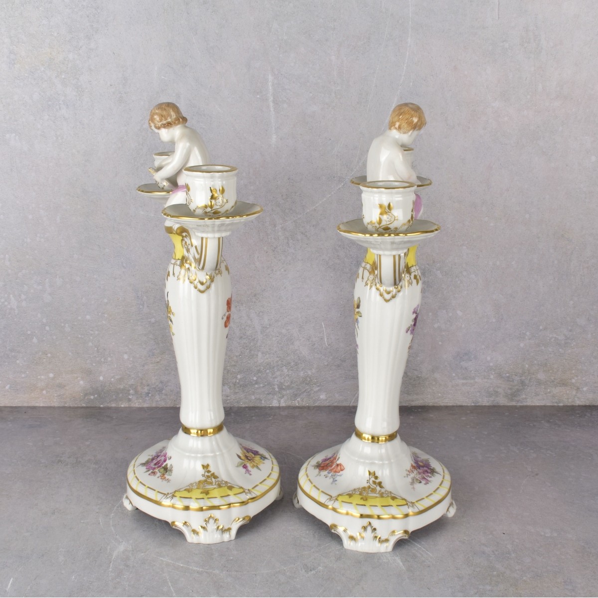 KPM German Porcelain Putti Candelabra