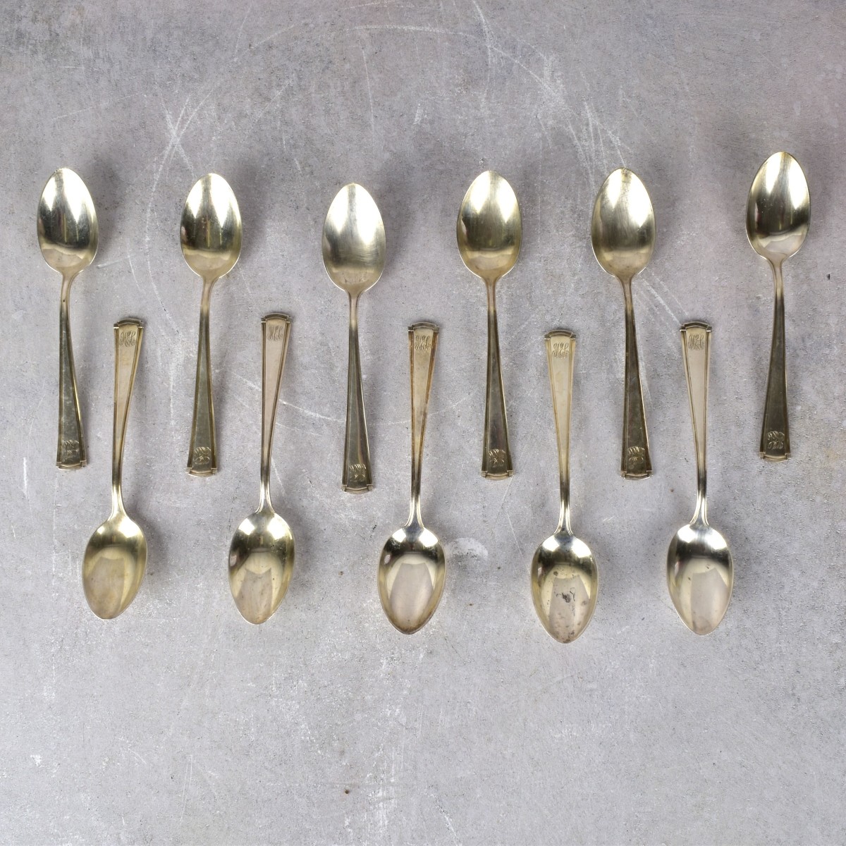 A. Stowle Sterling Silver Monogrammed Teaspoons