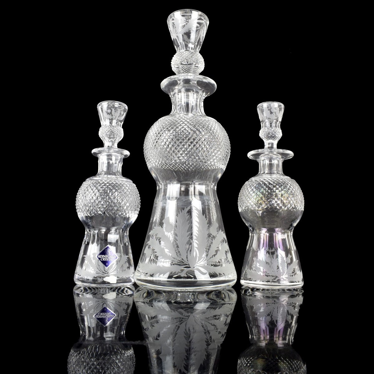 Edinburg Scotland Cut Crystal Decanters