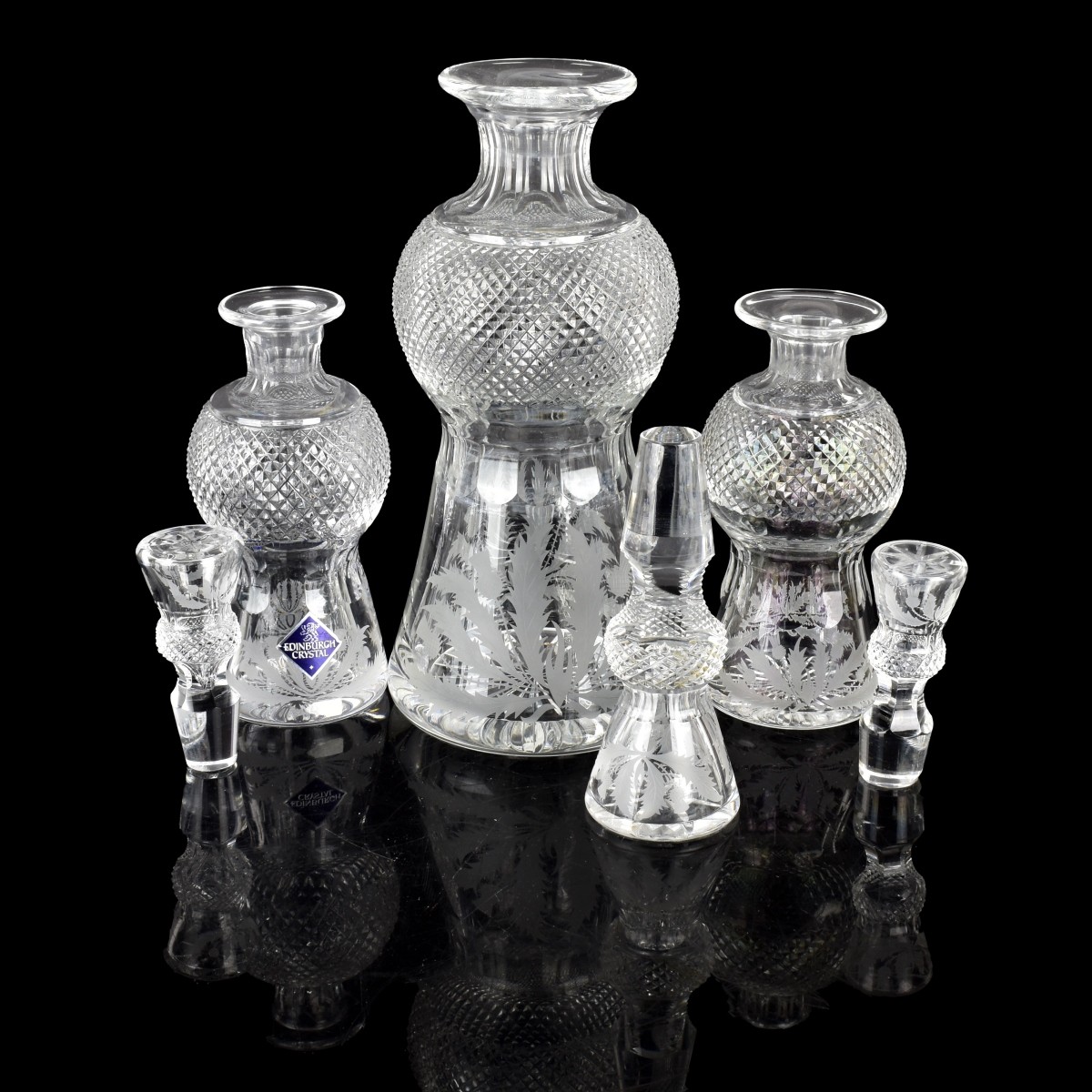 Edinburg Scotland Cut Crystal Decanters