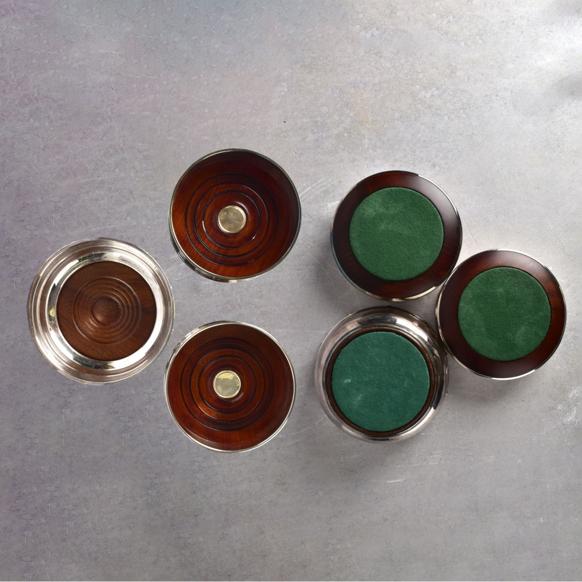 English 925 Sterling Silver Wine Coasters