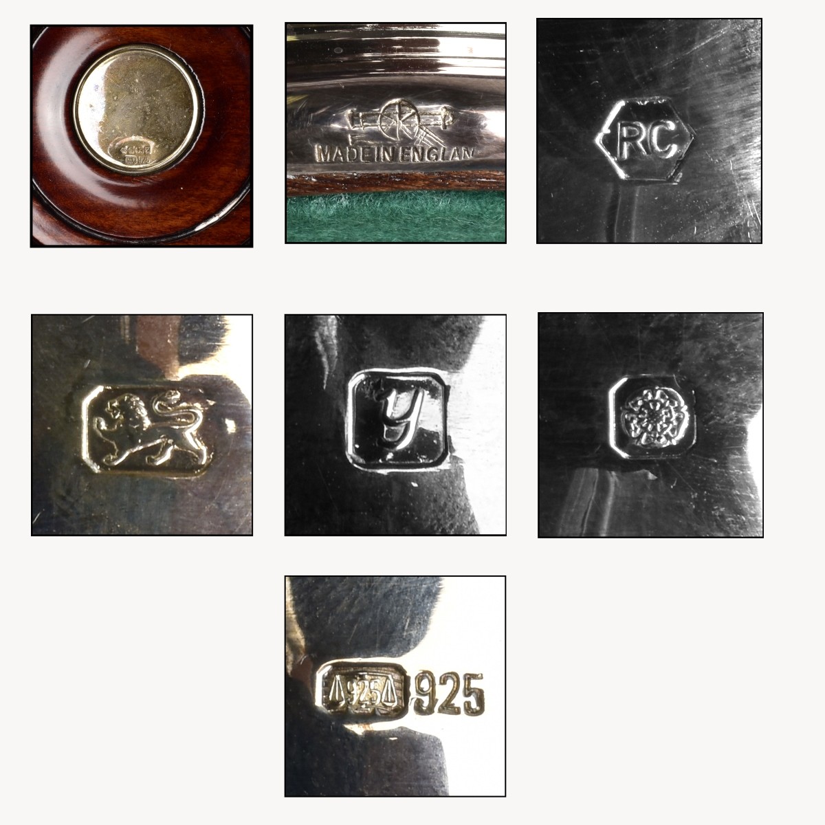 English 925 Sterling Silver Wine Coasters