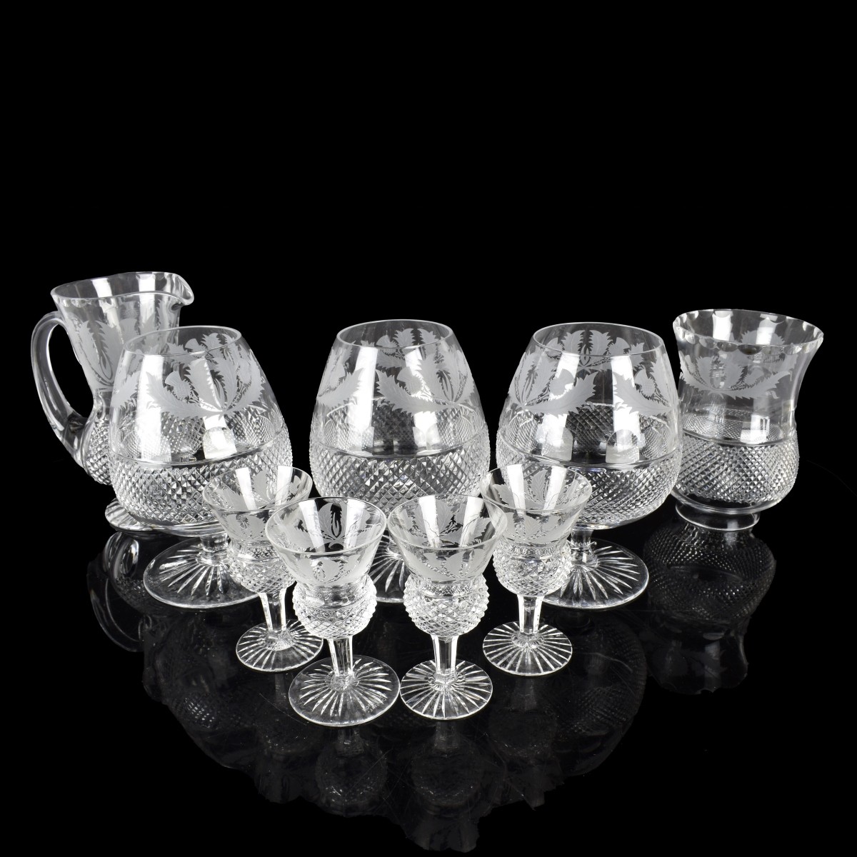 Edinburg Scotland Cut Crystal Stemware Pieces