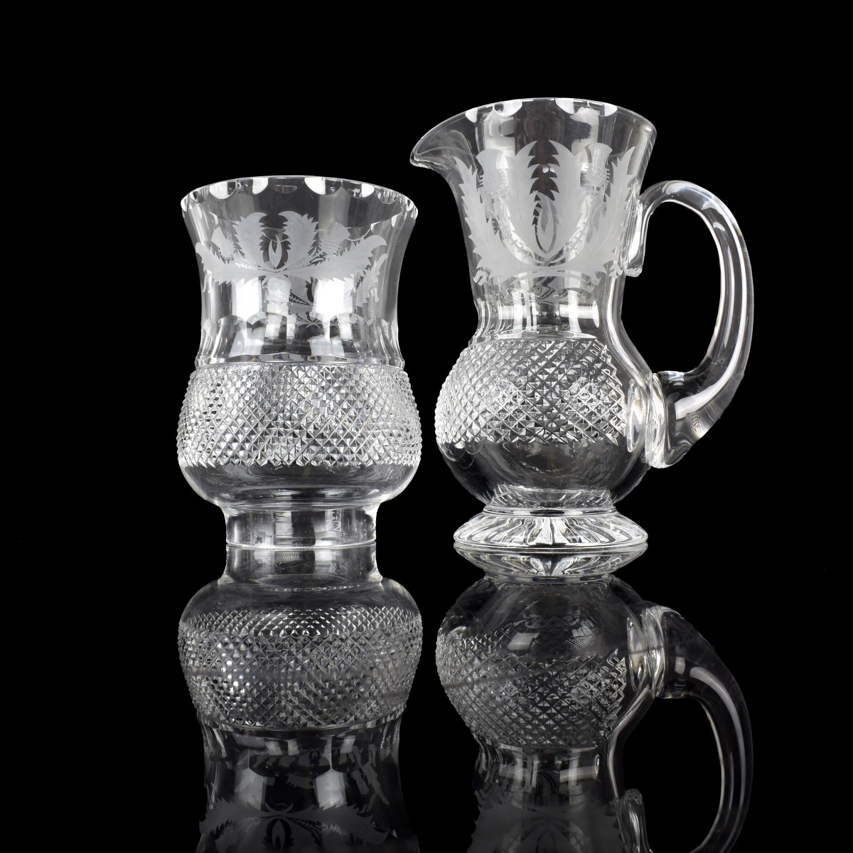 Edinburg Scotland Cut Crystal Stemware Pieces