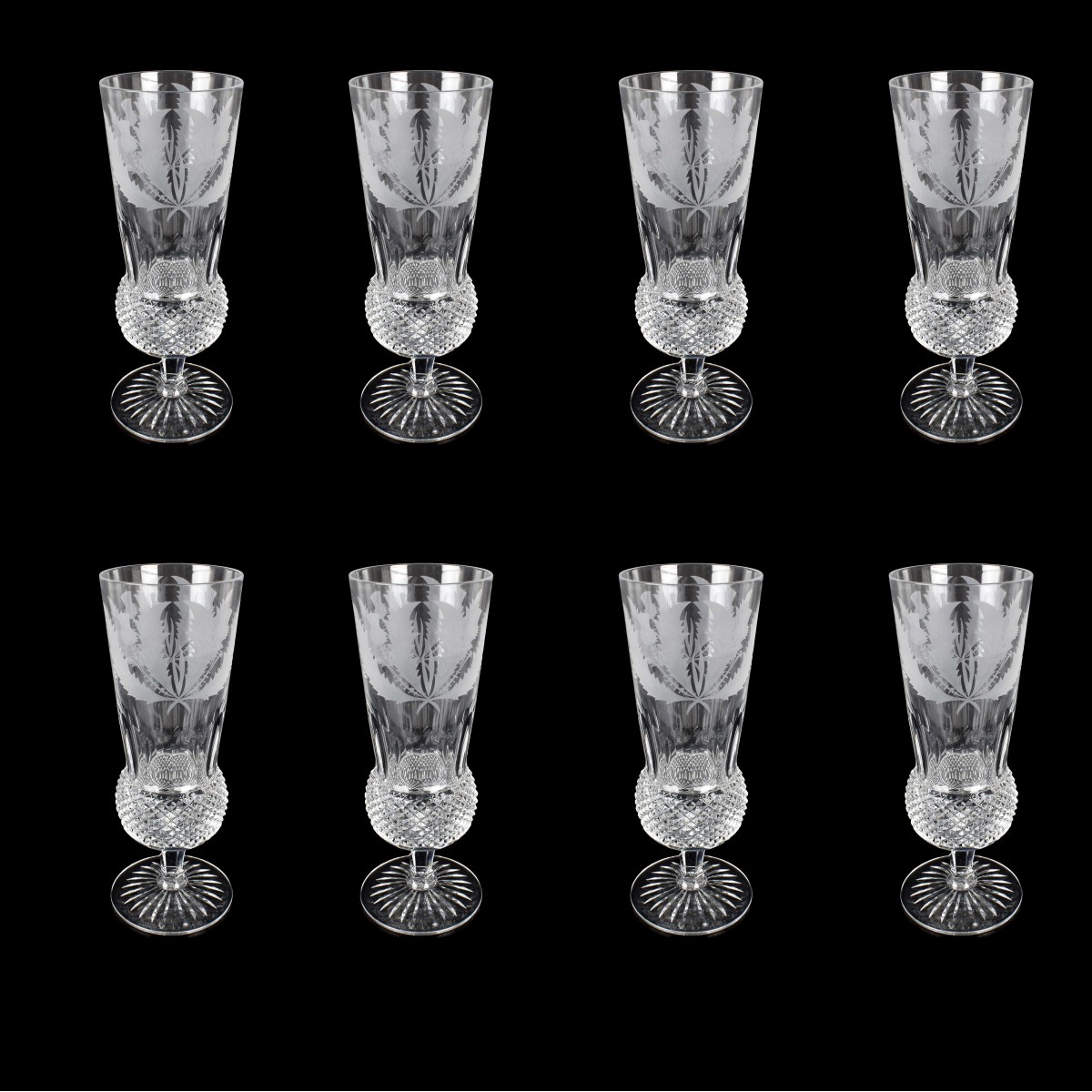 Edinburg Scotland Cut Crystal Stemware Pieces