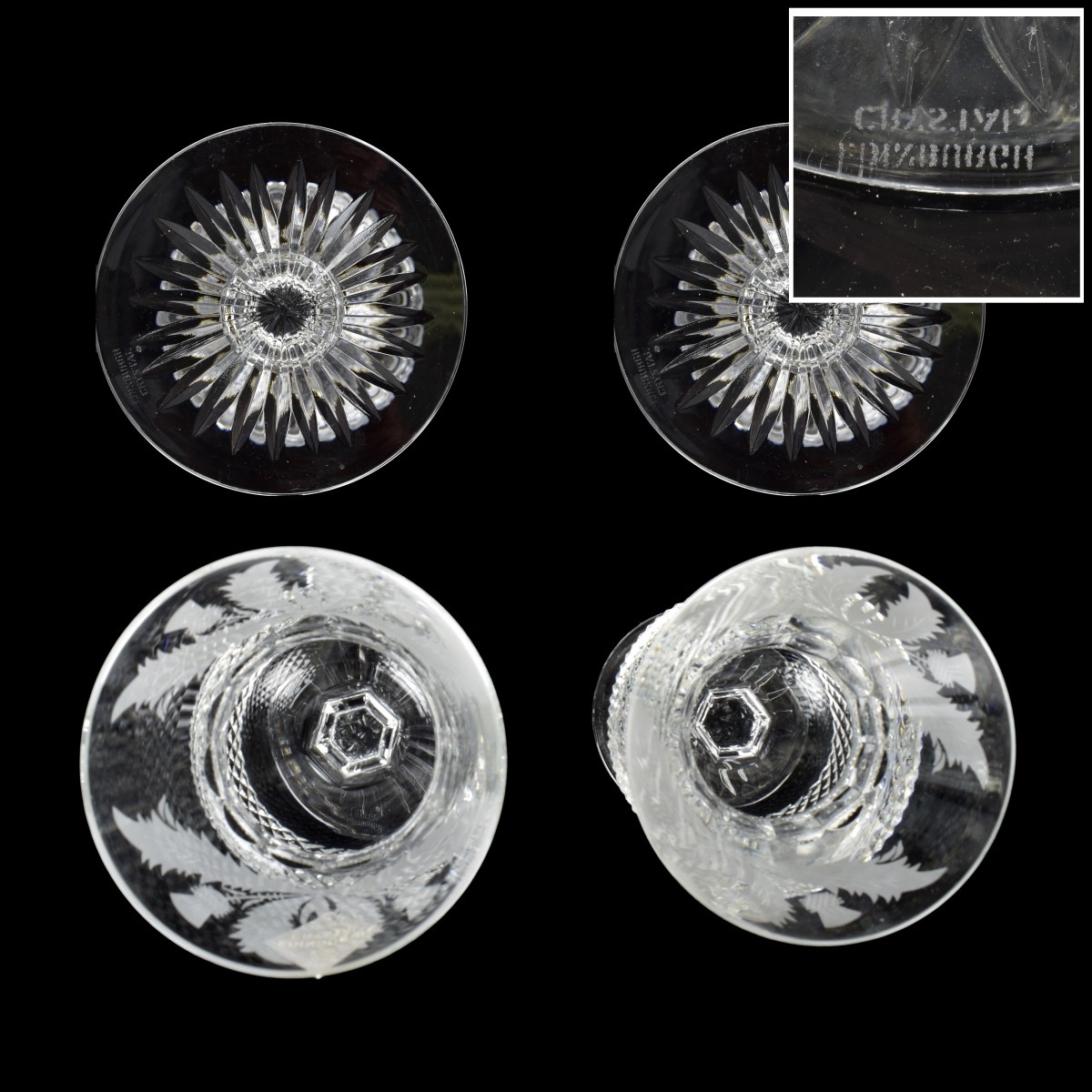 Edinburg Scotland Cut Crystal Goblets