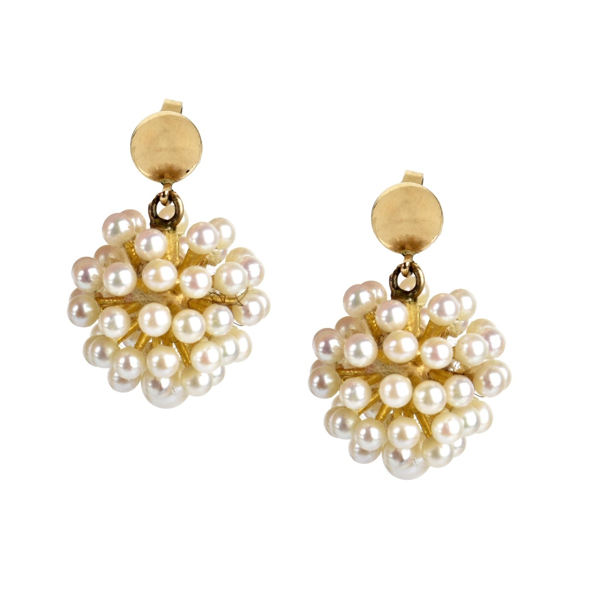 Pearl and 14K Earrings