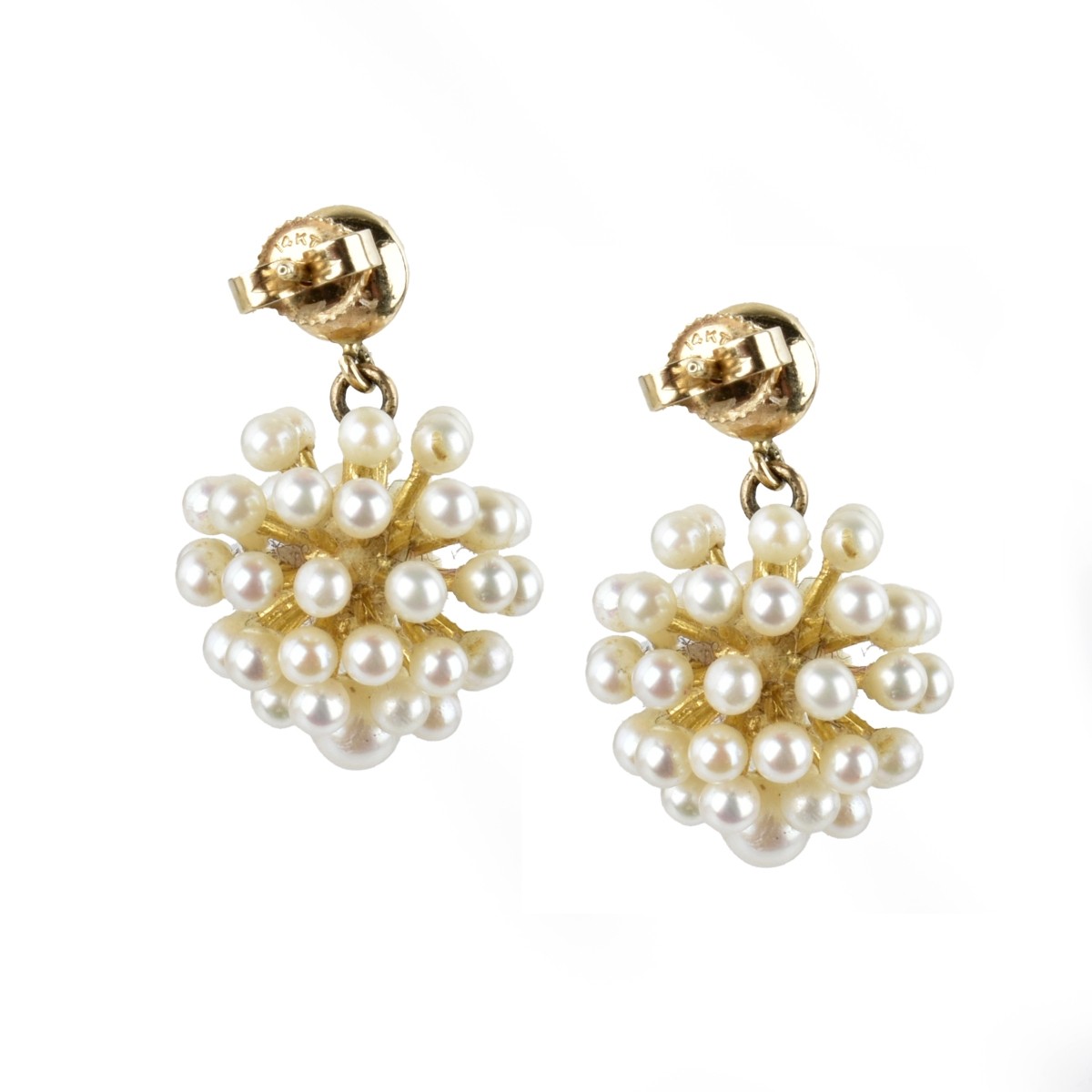 Pearl and 14K Earrings