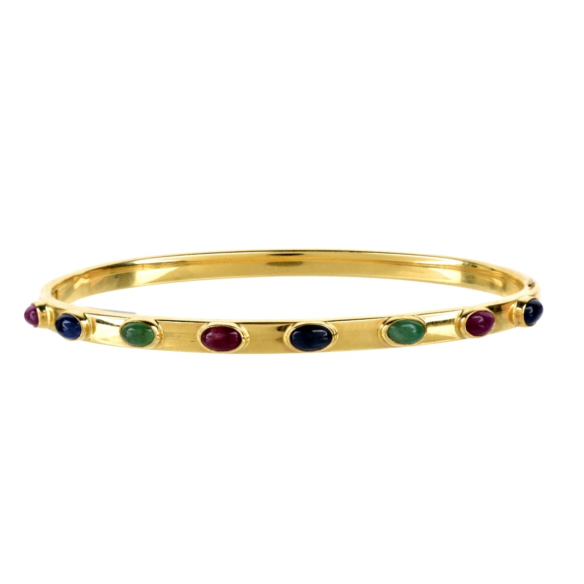 Gemstone and 14K Bangle Bracelet