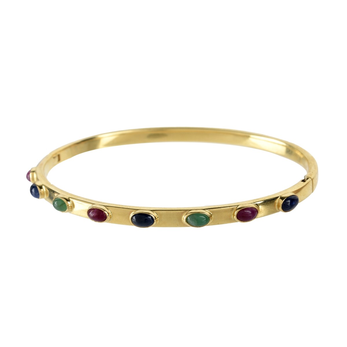 Gemstone and 14K Bangle Bracelet