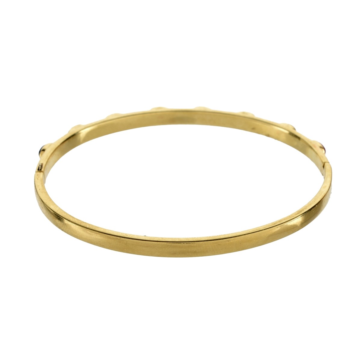 Gemstone and 14K Bangle Bracelet