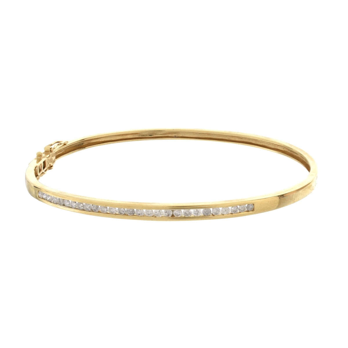 Diamond and 14K Bangle Bracelet