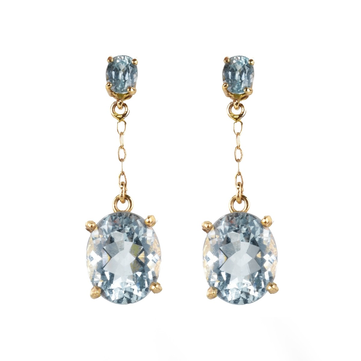 Aquamarine and 14K Earrings