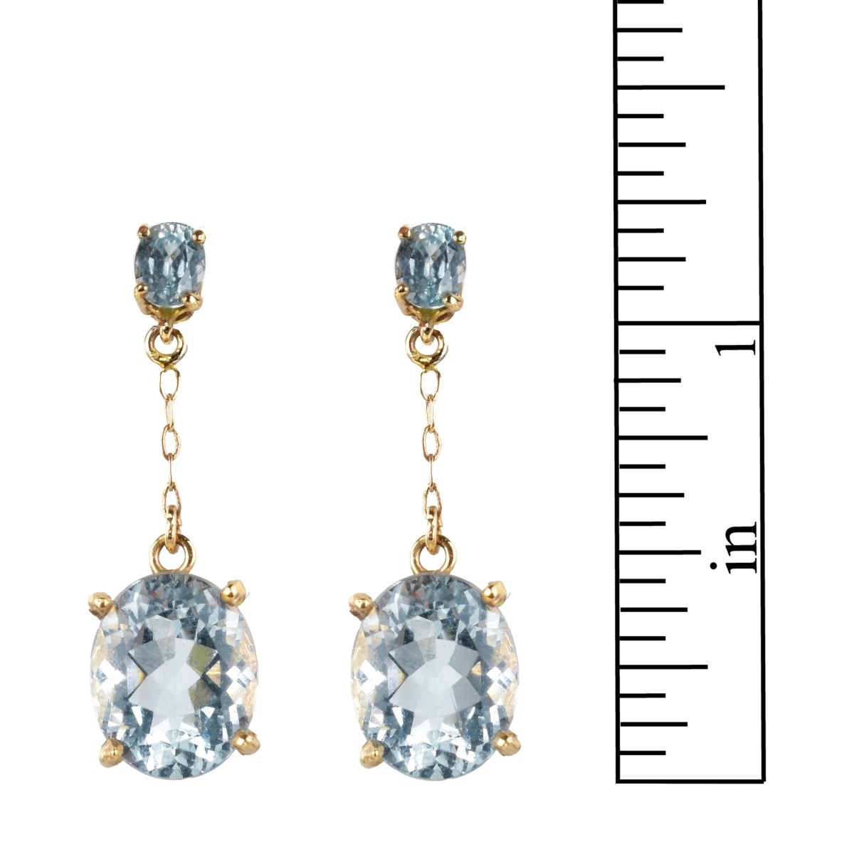 Aquamarine and 14K Earrings