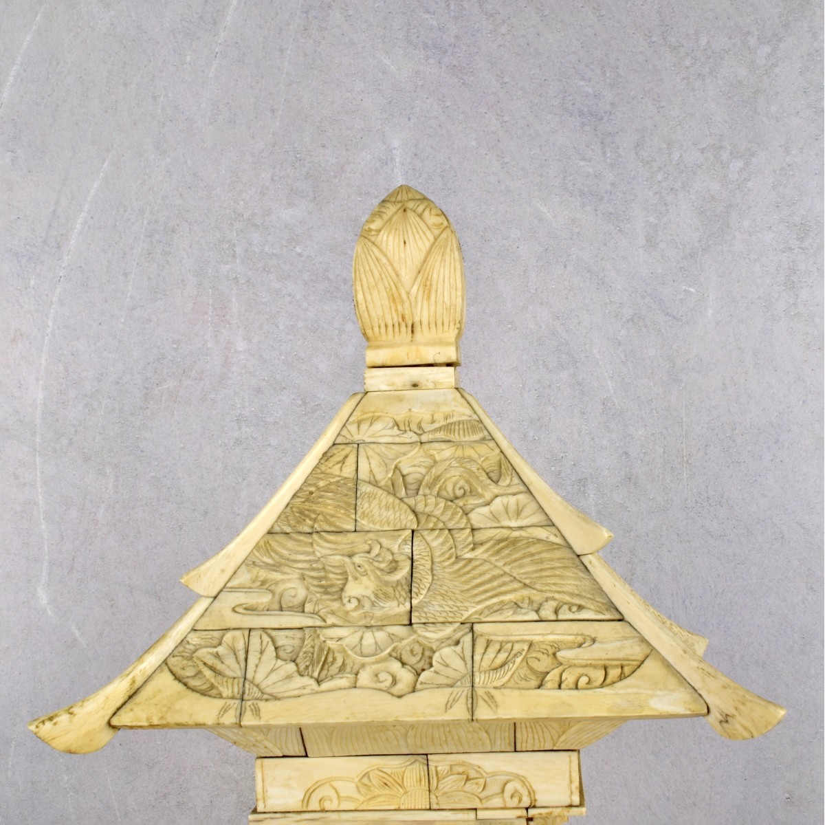 Antique Religious Chinese Carved Bone Pagoda