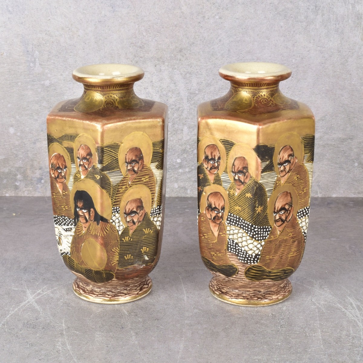 Pair of Japanese Satsuma Vases