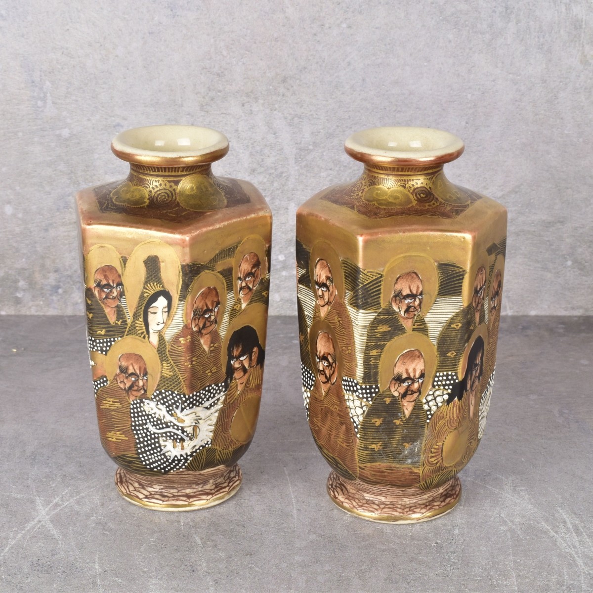 Pair of Japanese Satsuma Vases
