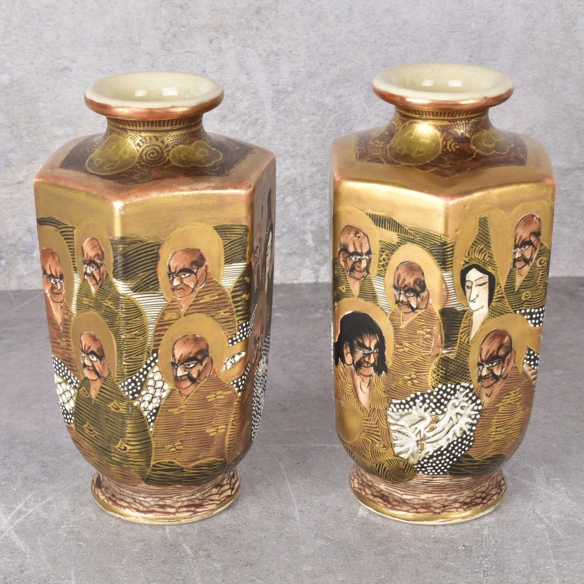 Pair of Japanese Satsuma Vases