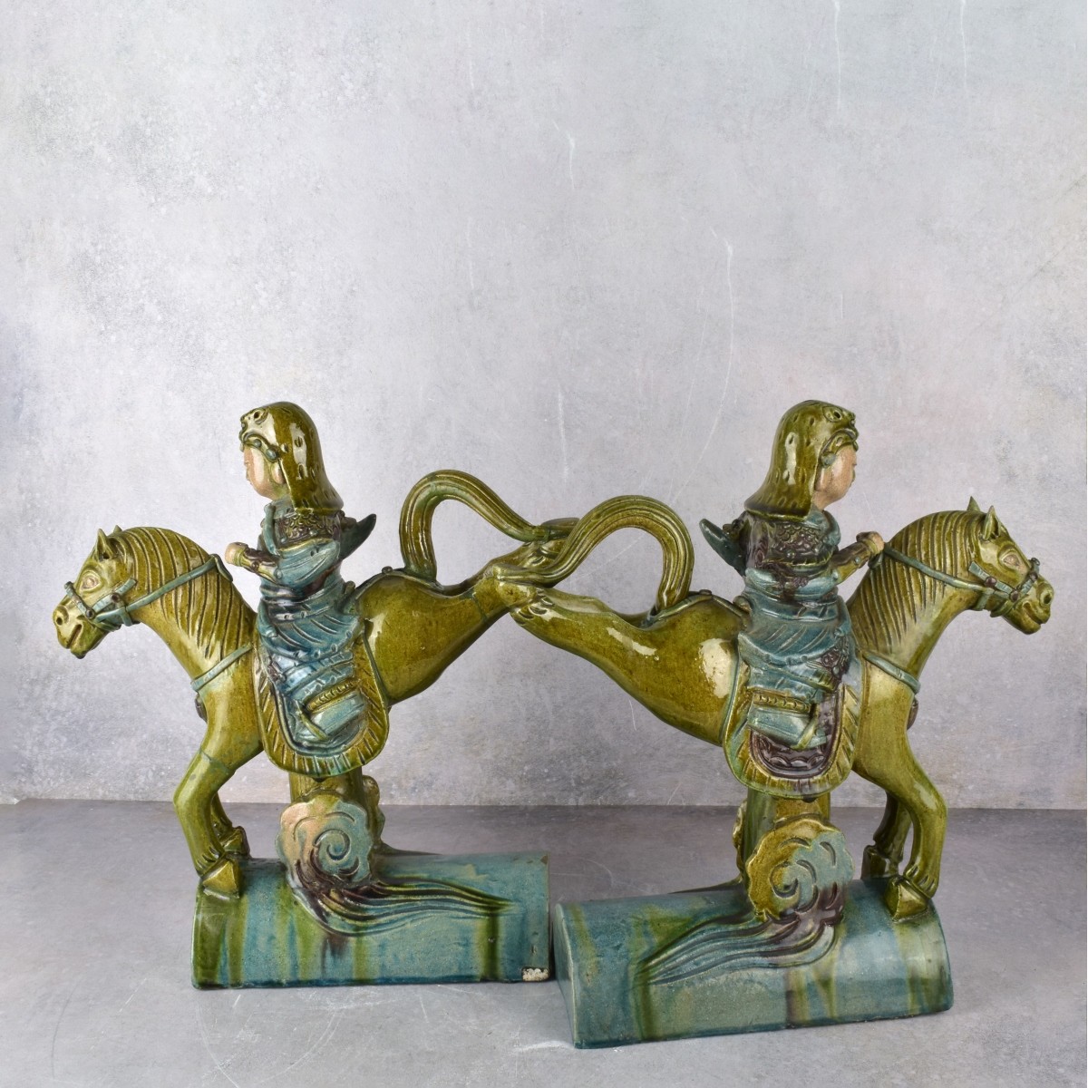 Chinese Sancai Guan Yu Roof Tiles