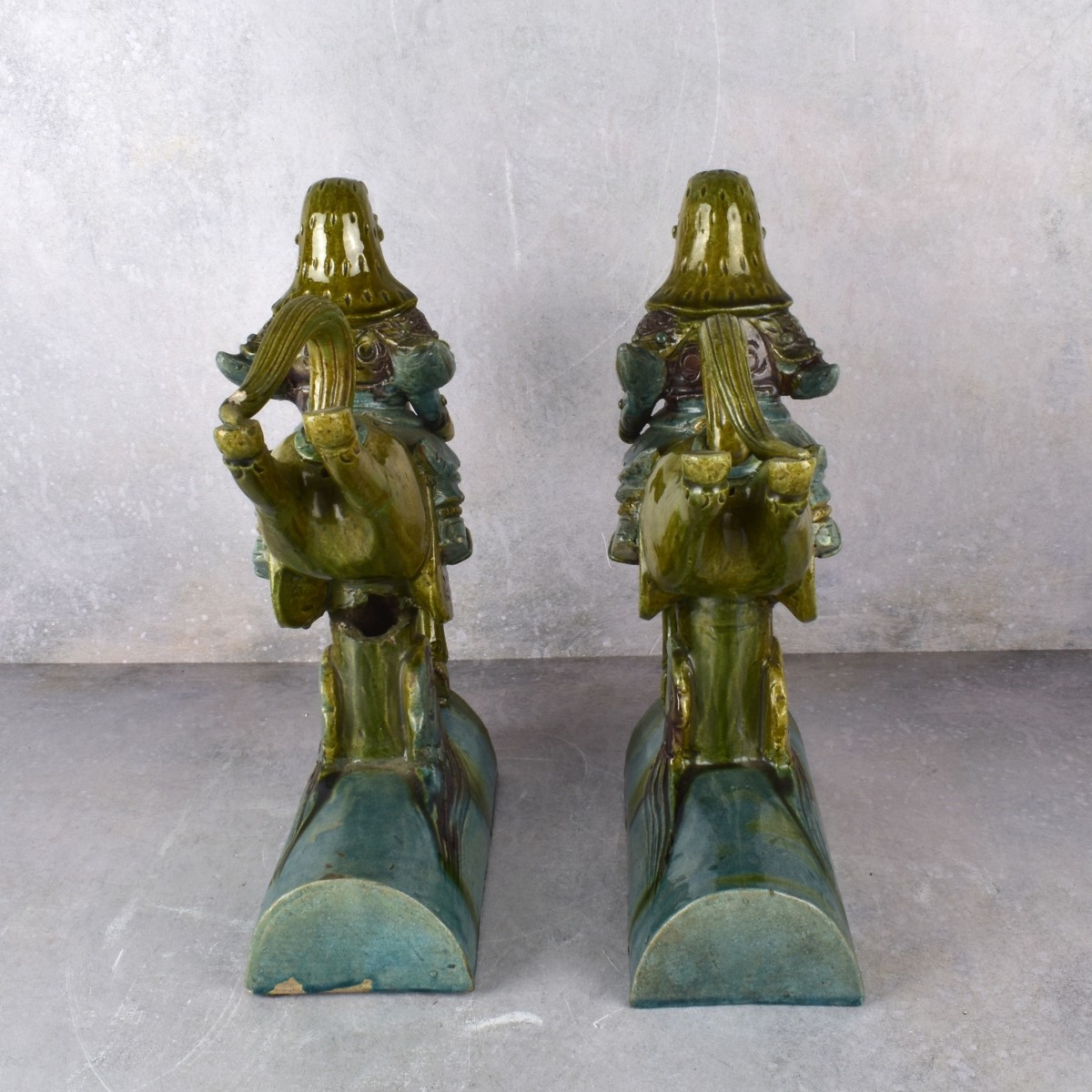 Chinese Sancai Guan Yu Roof Tiles