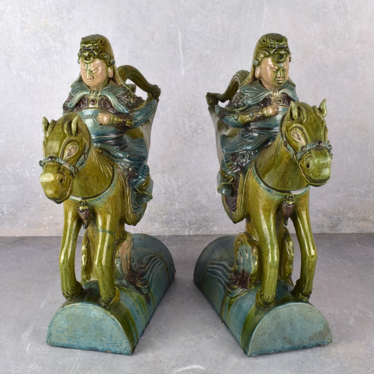 Chinese Sancai Guan Yu Roof Tiles