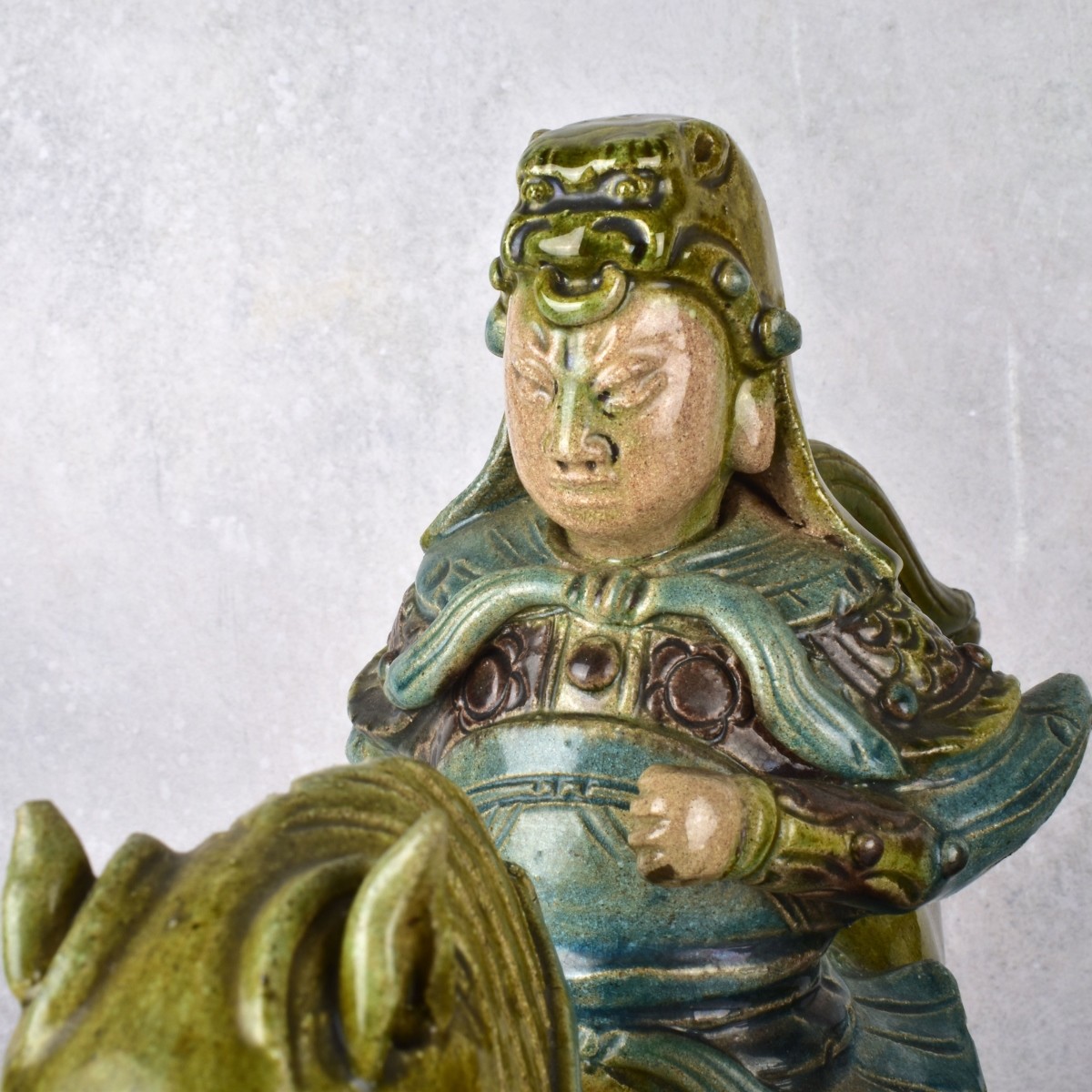 Chinese Sancai Guan Yu Roof Tiles