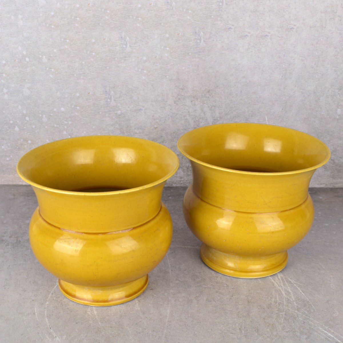 Chinese Porcelain Zadou Yellow Glaze Vases