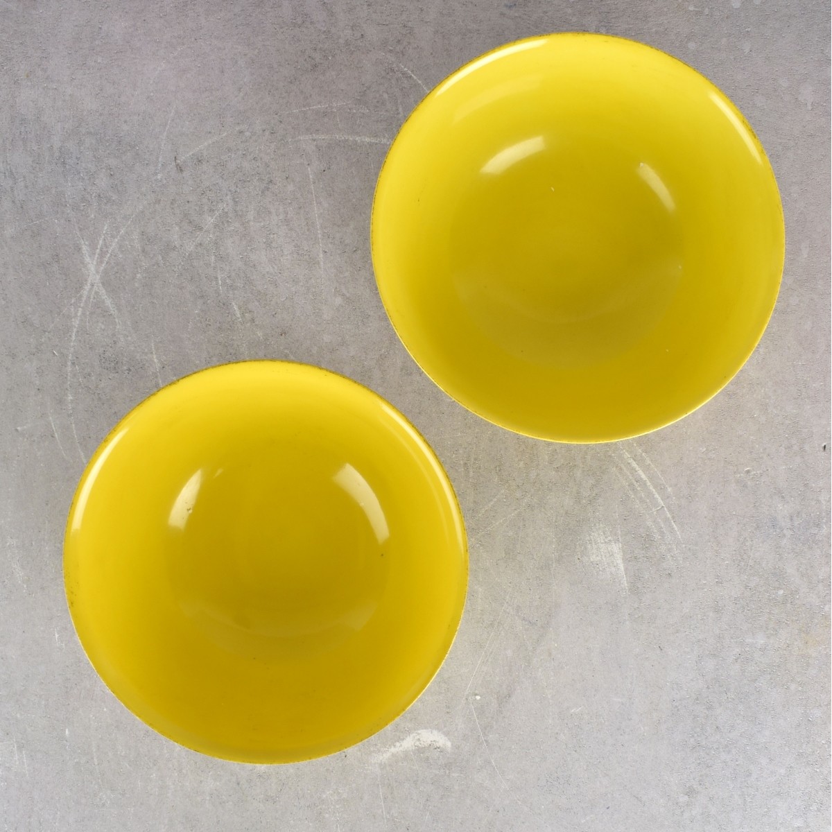 Pair of Chinese Yellow Glazed Bowls