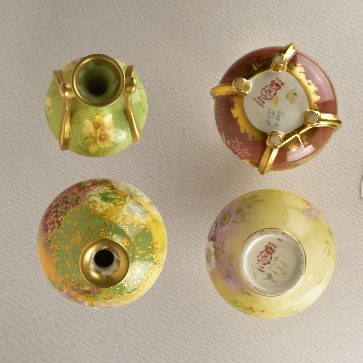 German Royal Bonn Porcelain Vases