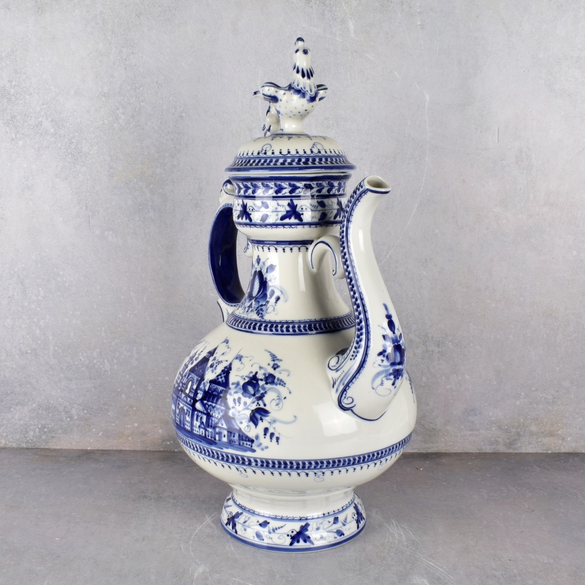 Gzhel-style Russian Ceramic Pitcher
