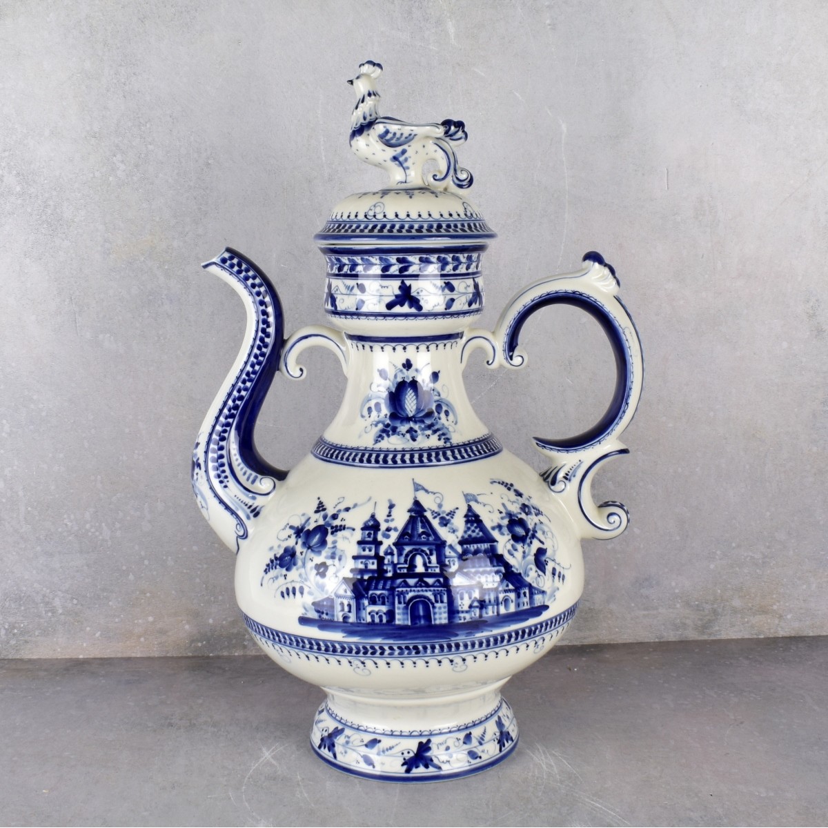 Gzhel-style Russian Ceramic Pitcher