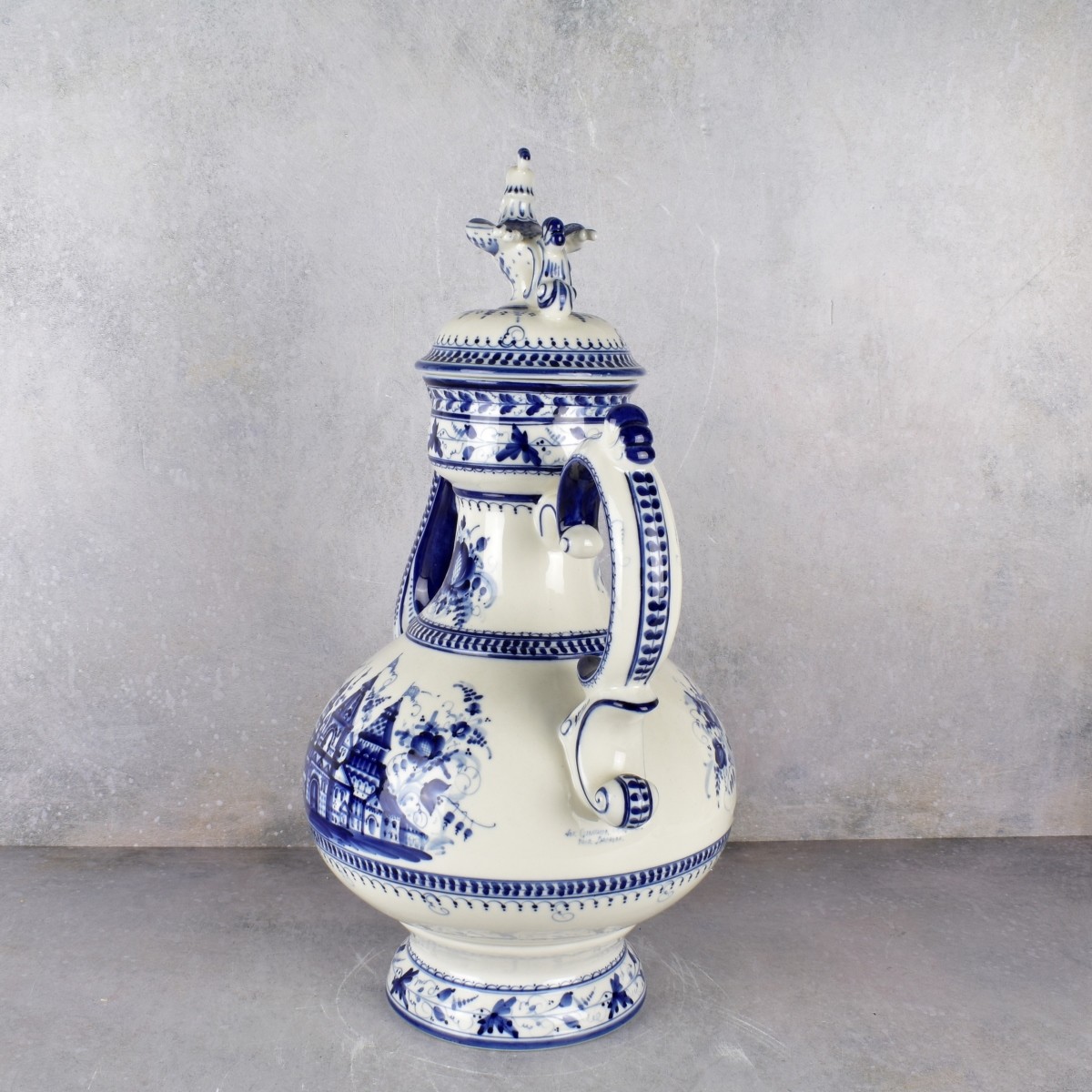 Gzhel-style Russian Ceramic Pitcher