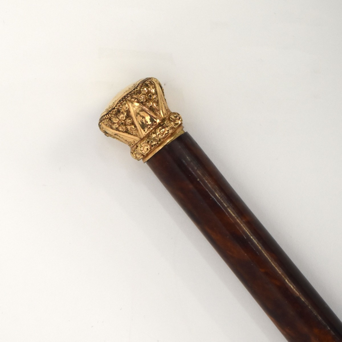 Antique Faux Tortoise Shell Walking Stick