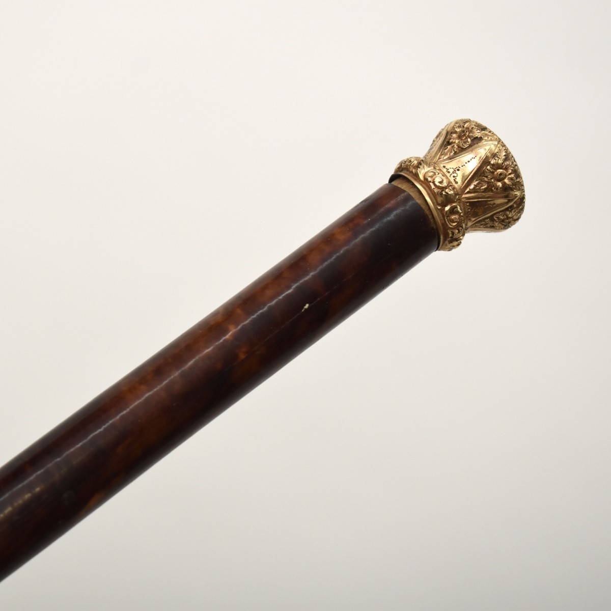 Antique Faux Tortoise Shell Walking Stick