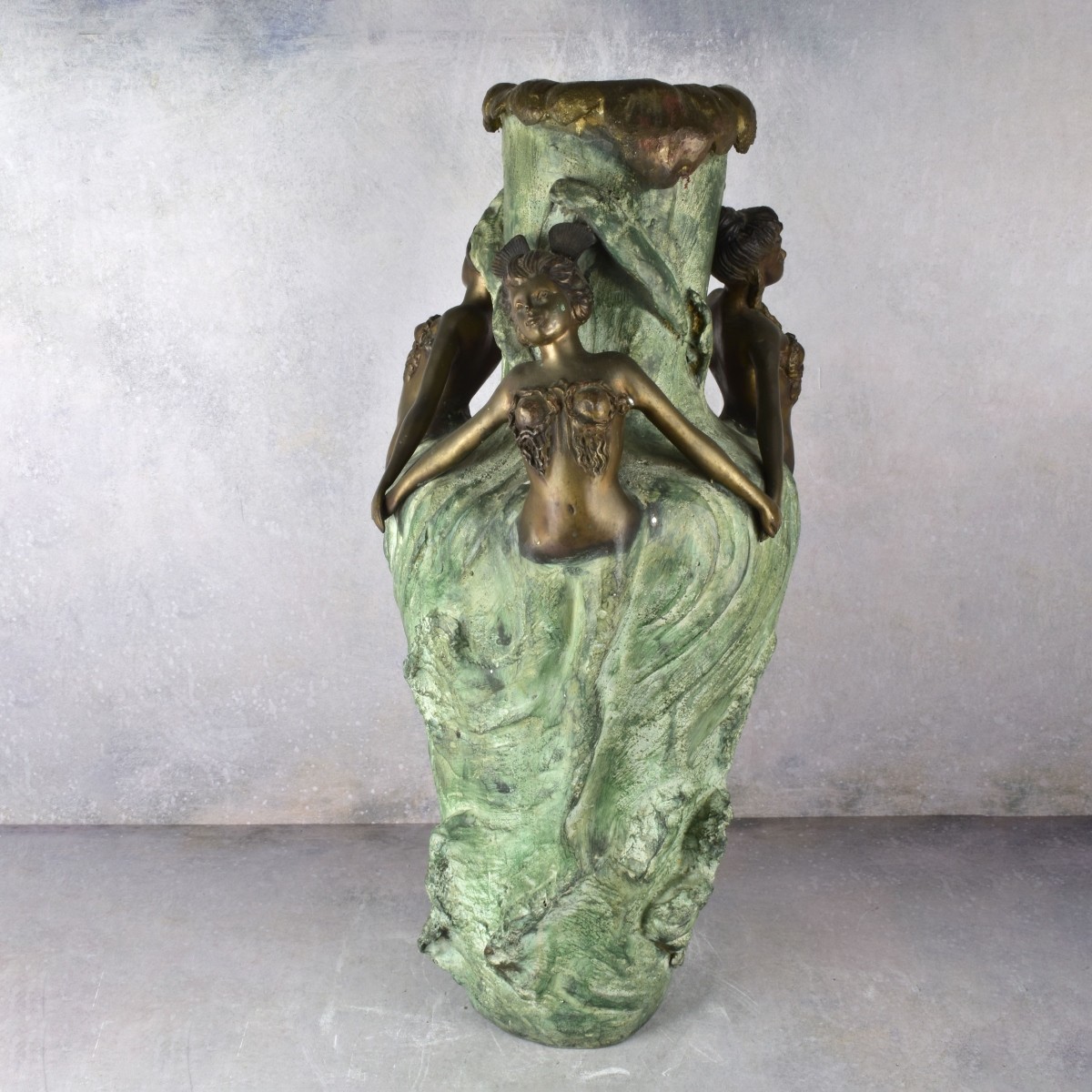 Art Nouveau Style Bronze Maiden Vase