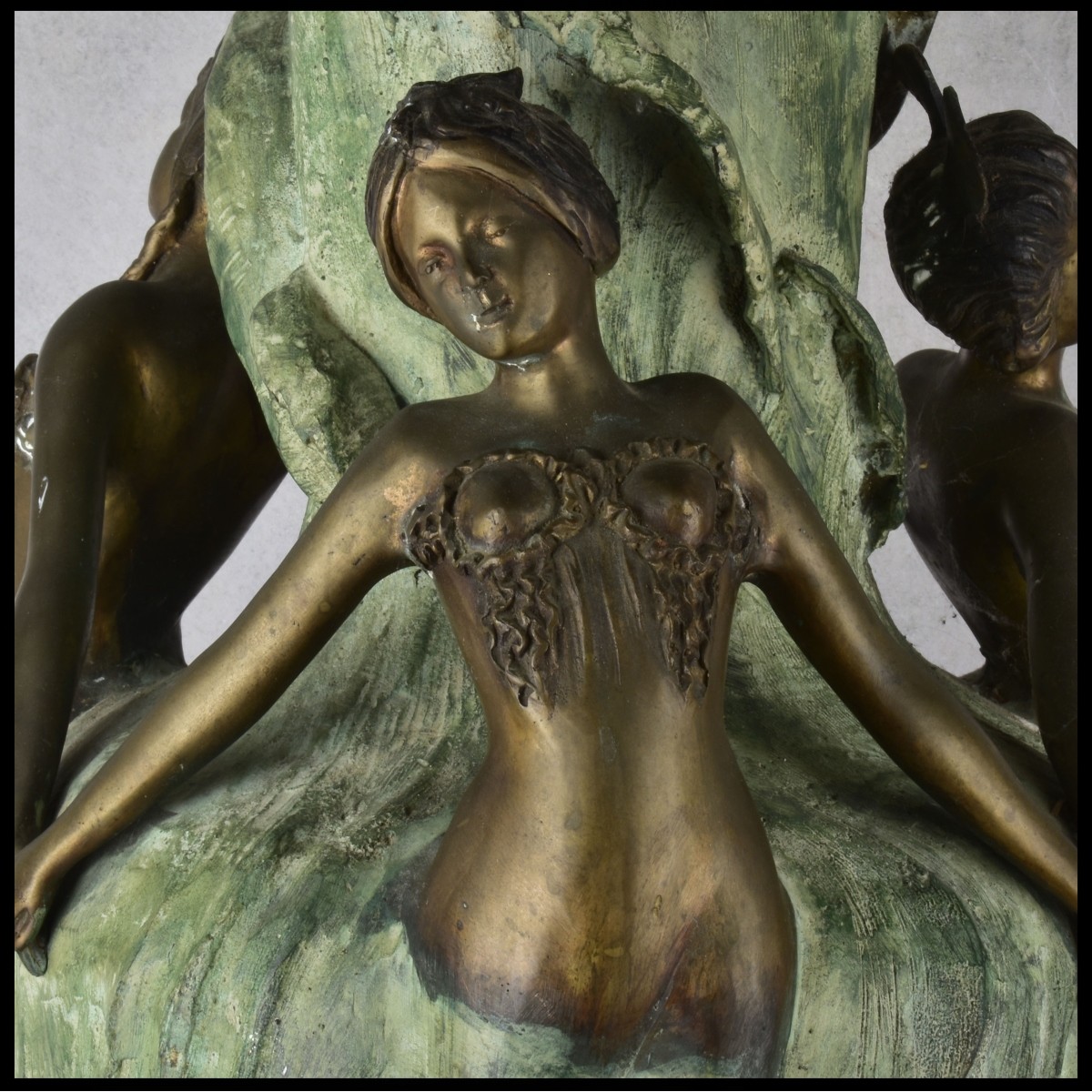 Art Nouveau Style Bronze Maiden Vase