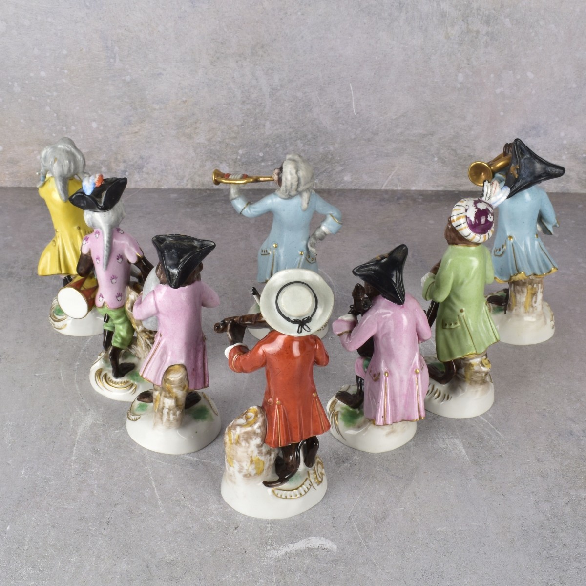 Meissen Style Porcelain Monkey Band