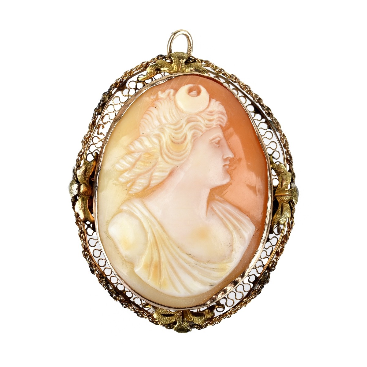 Cameo and 14K Pendant / Brooch