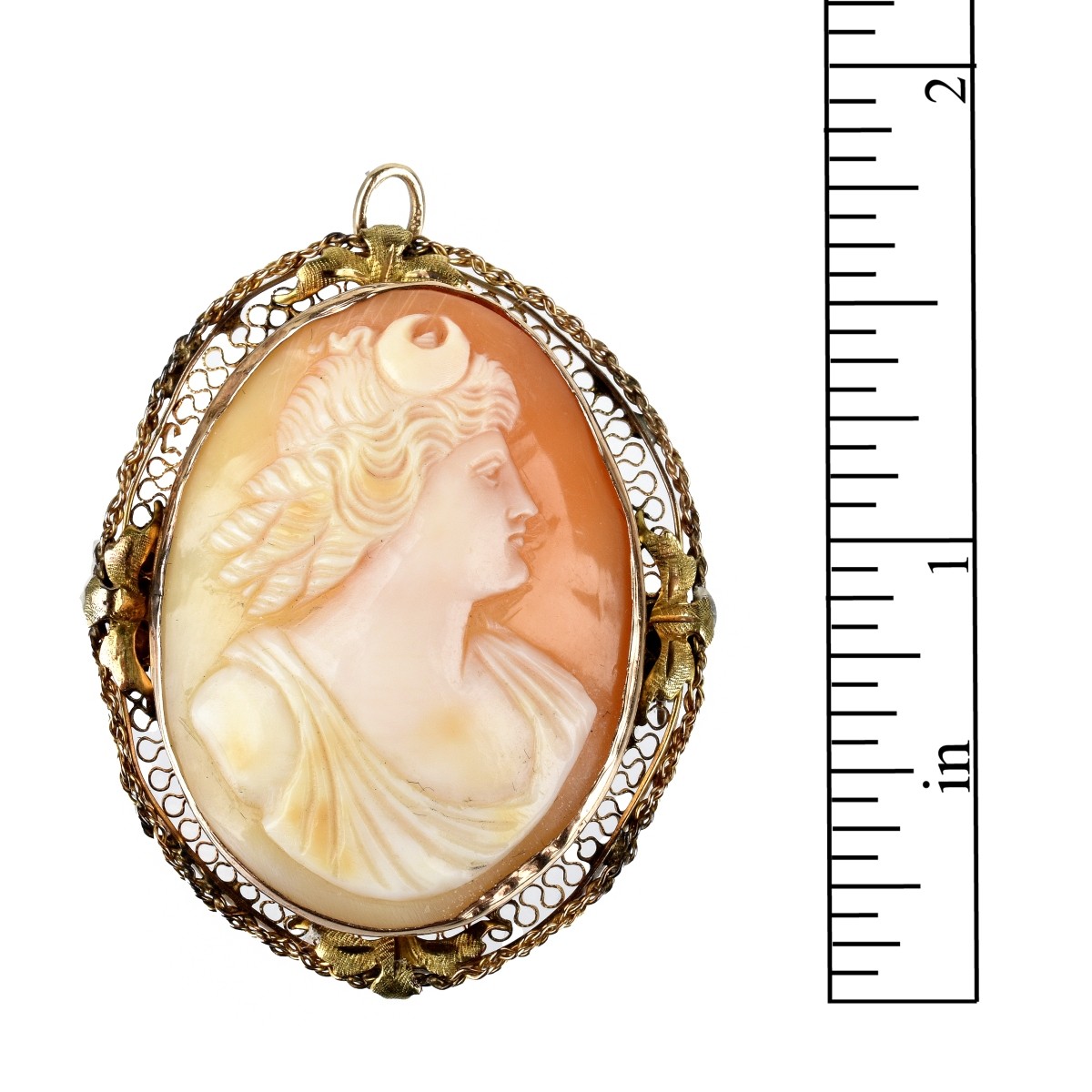 Cameo and 14K Pendant / Brooch