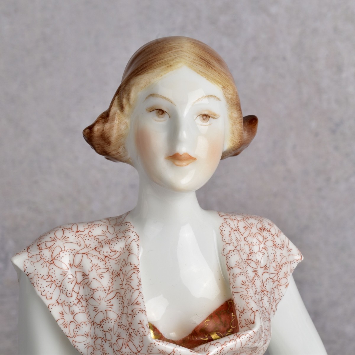 Herend Hungary Seated Lady with Rose Covered Hat