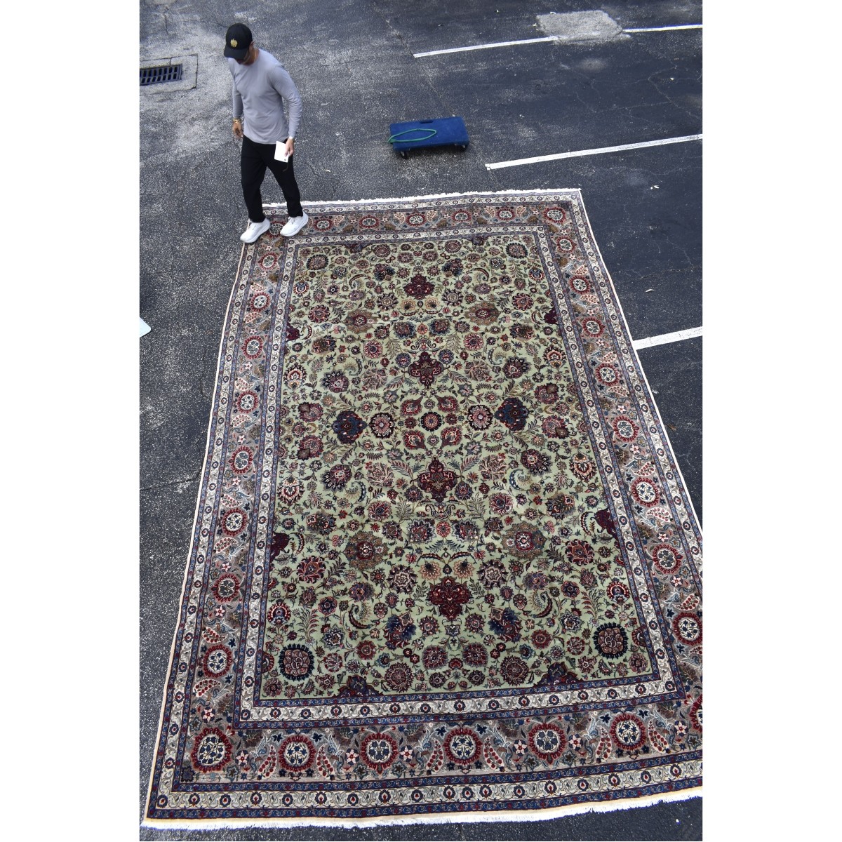 Antique Persian Kashan Carpet by Tavasoly