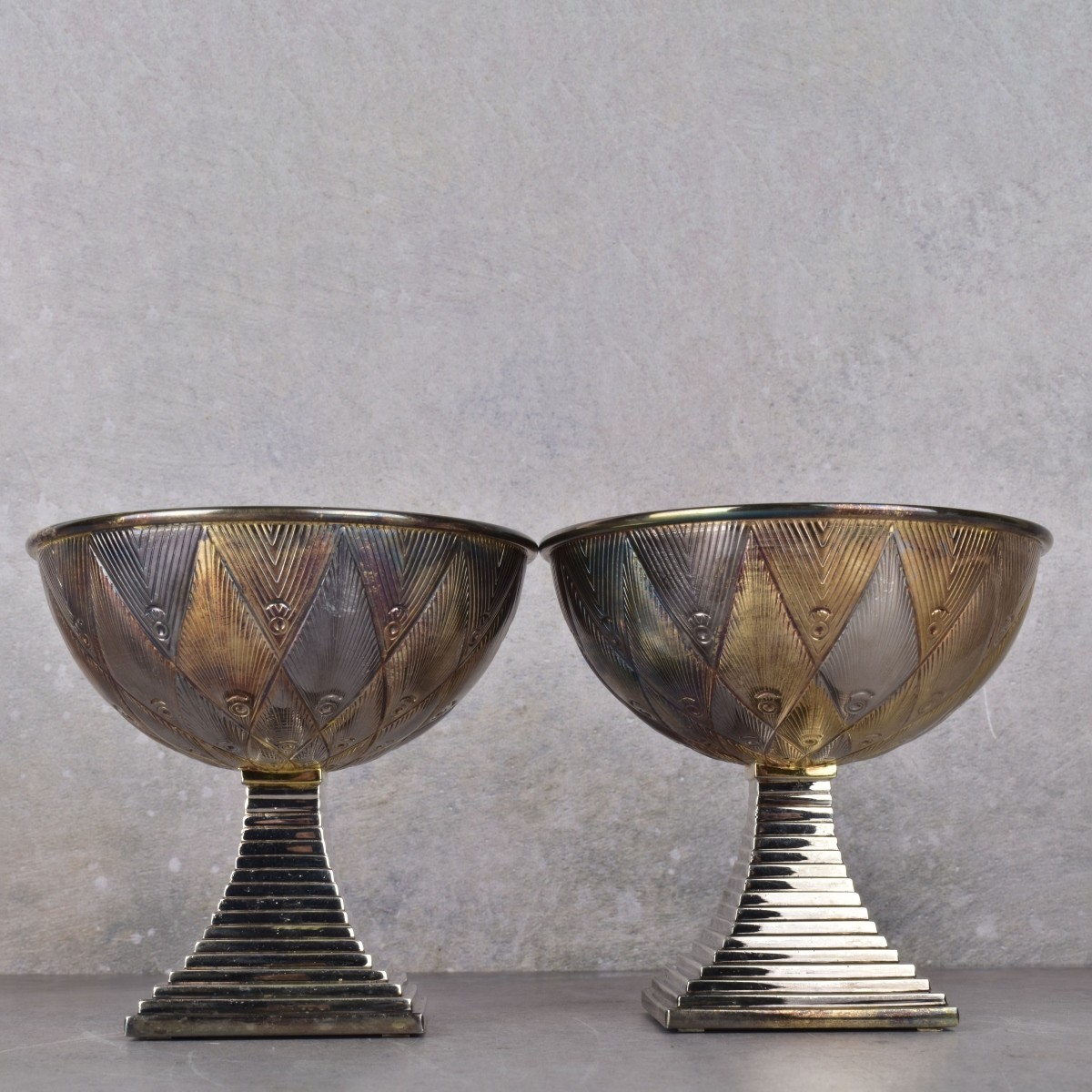 Pair of Silver Plate Compotes