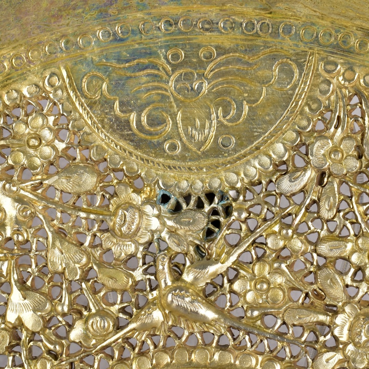 Silver on Copper Islamic Pierced Tray.