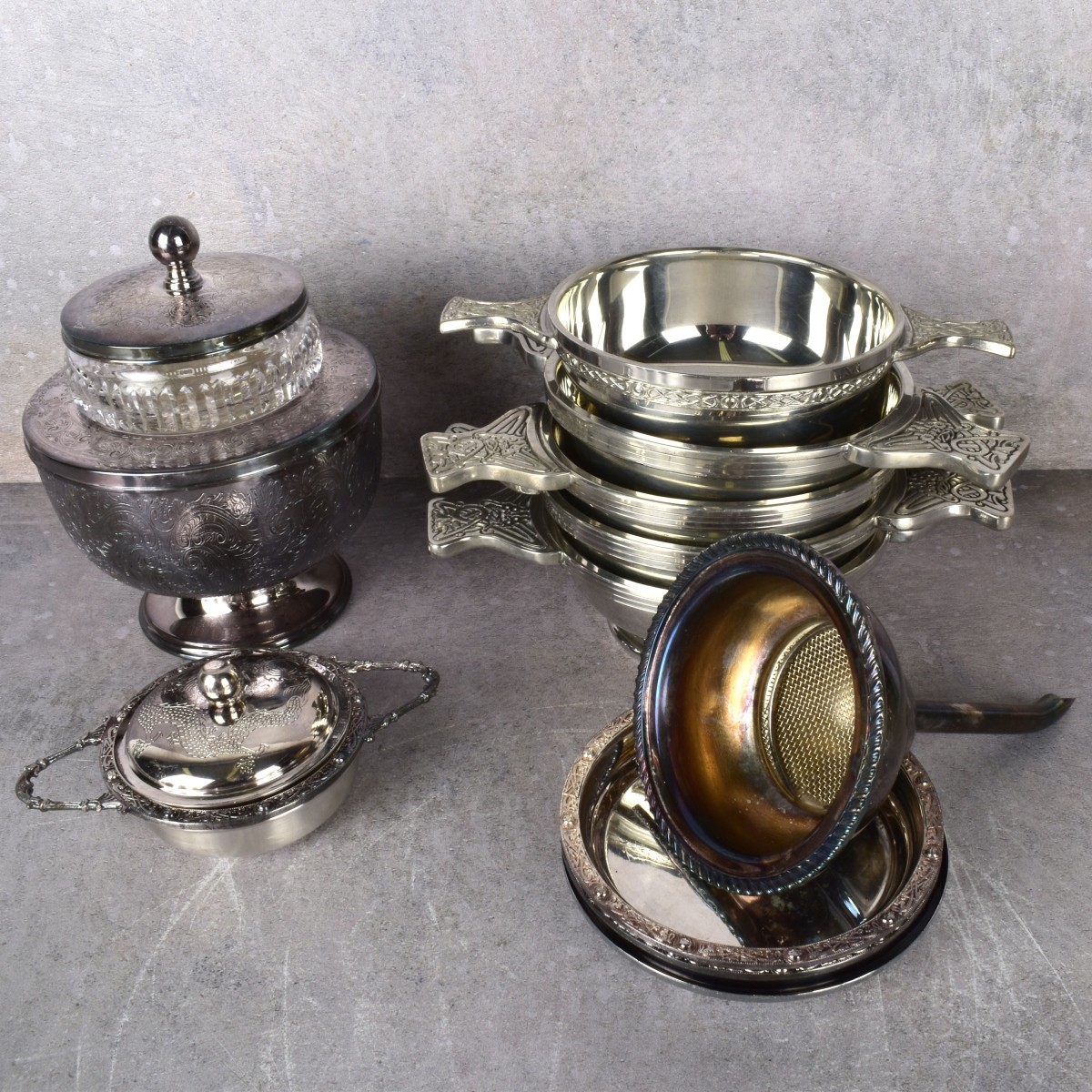 Lot of Silver Plate, Pewter Pieces