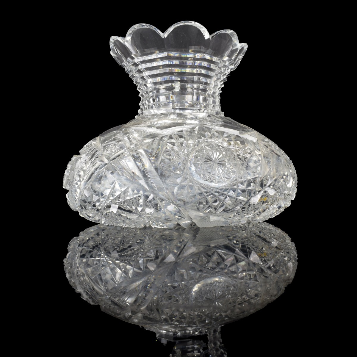 Vintage American Brilliant Cut Crystal Vase