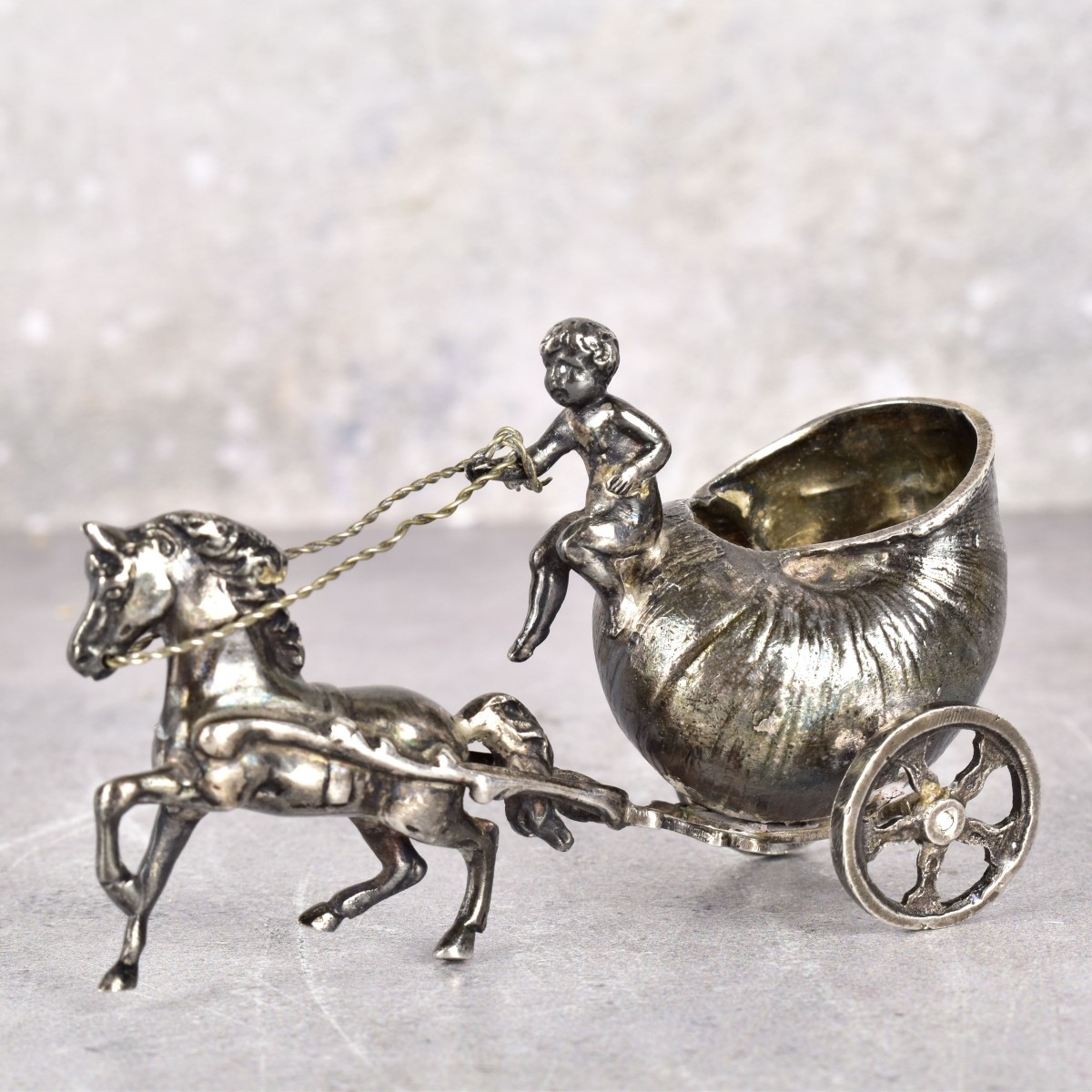 Antique Silver Snail Chariot