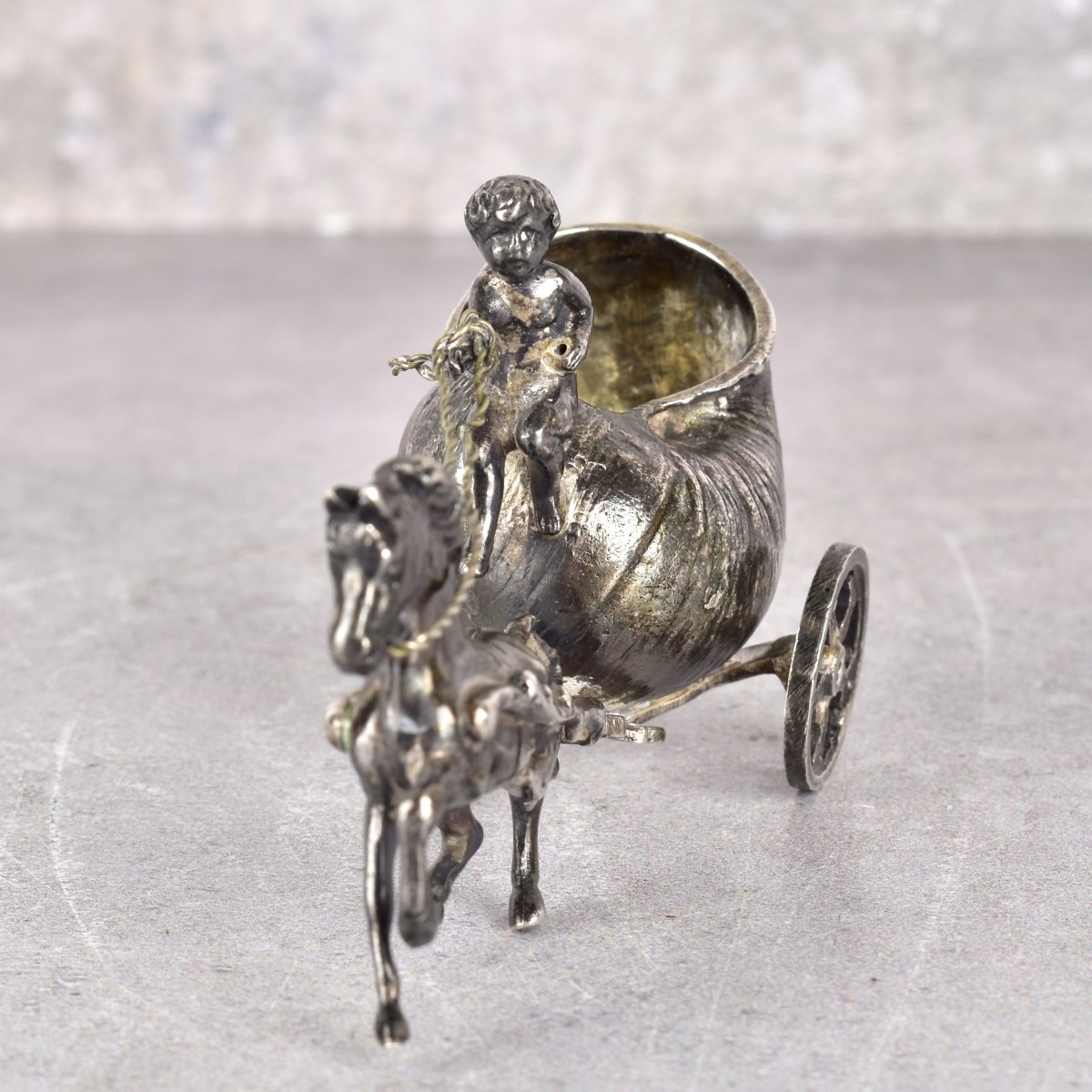 Antique Silver Snail Chariot